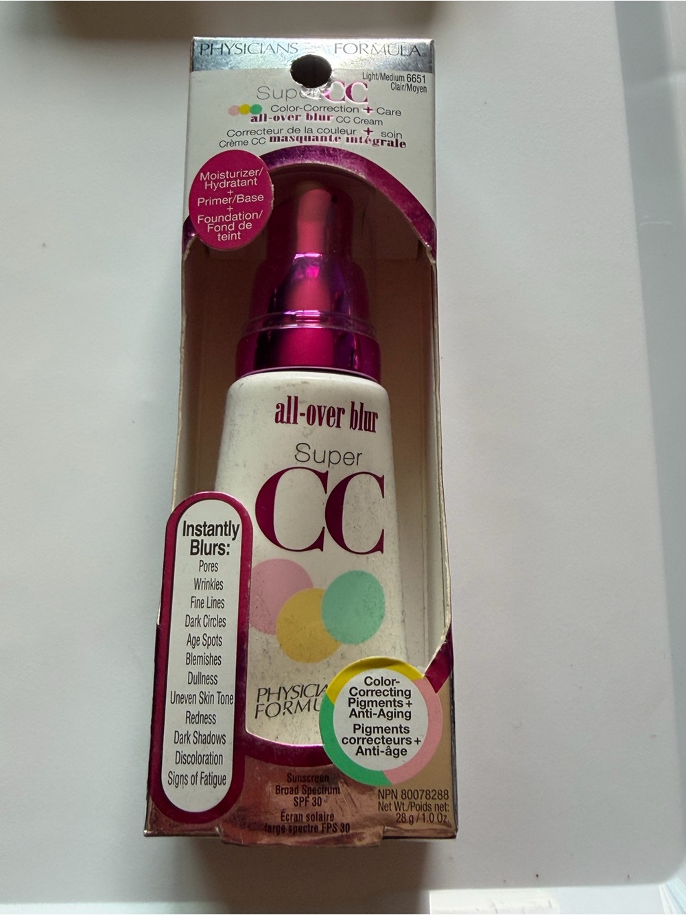 Physician's Formula All-Over Blur Super CC Light/Medium, # 6651 Brand New